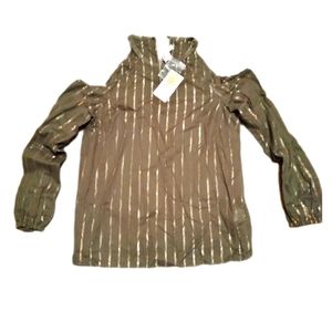 MICHAEL KORS Metallic Off The Shoulder Blouse